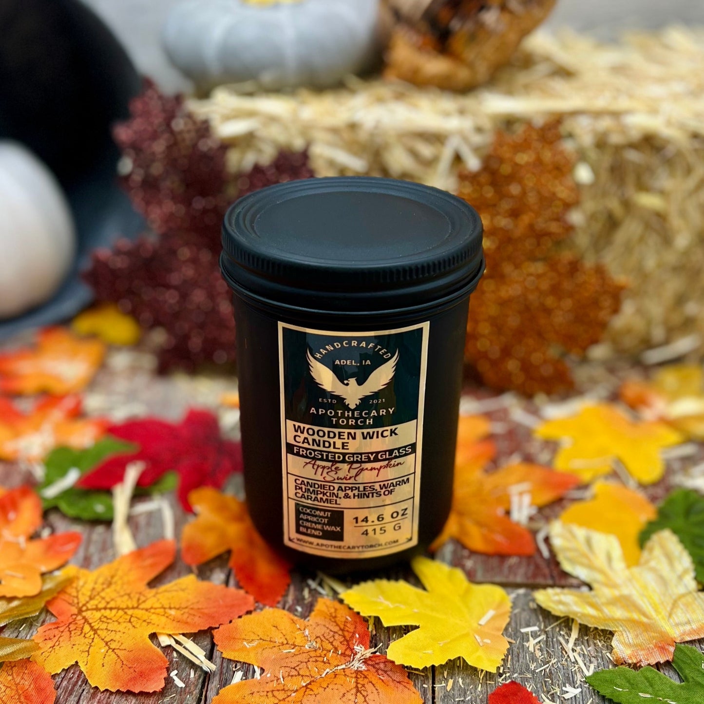 Fall Frosted Candle | Apple Pumpkin Swirl 14.6 oz