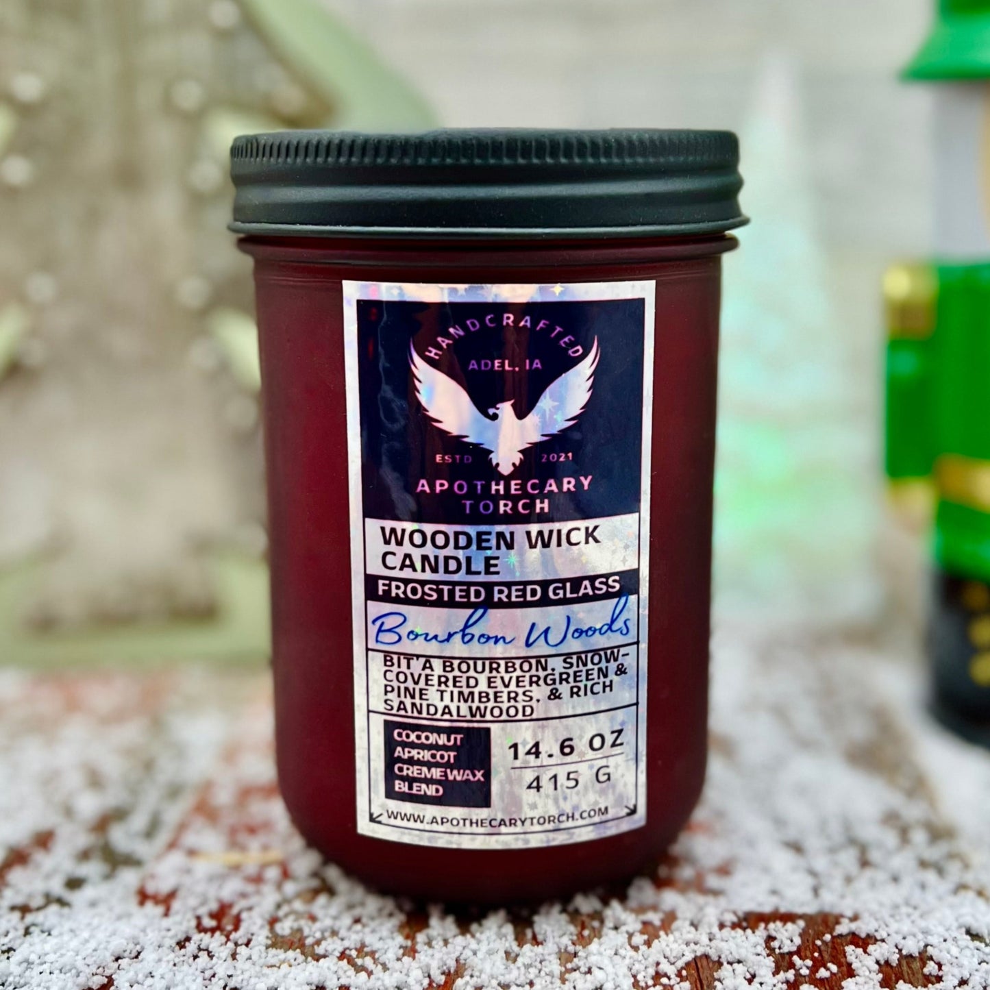 Winter Frosted Candle | Bourbon Woods 14.6 oz