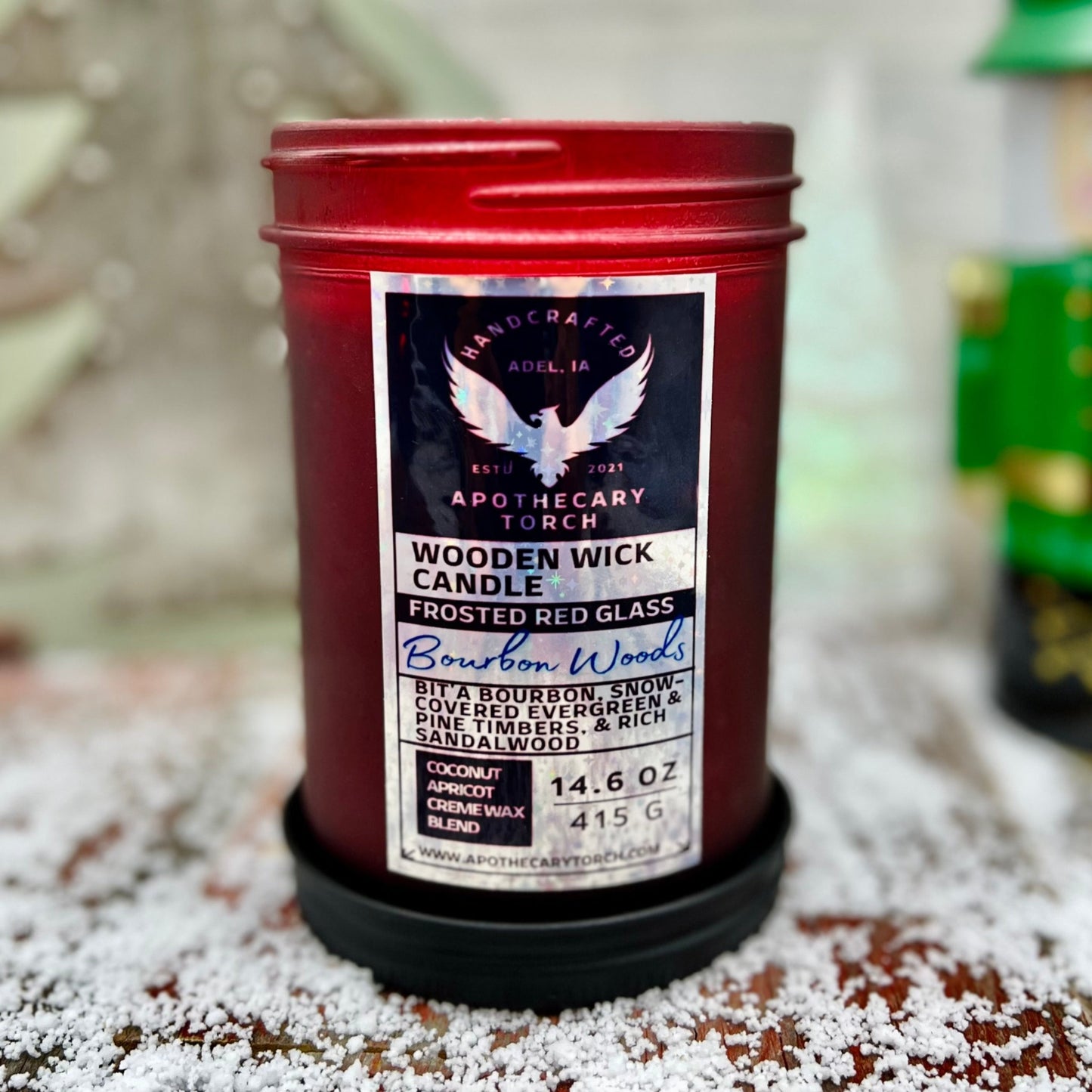 Winter Frosted Candle | Bourbon Woods 14.6 oz