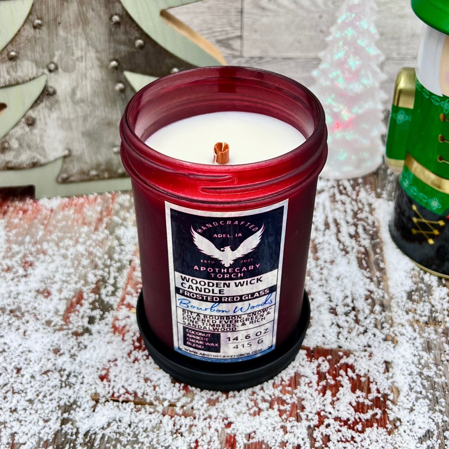 Winter Frosted Candle | Bourbon Woods 14.6 oz
