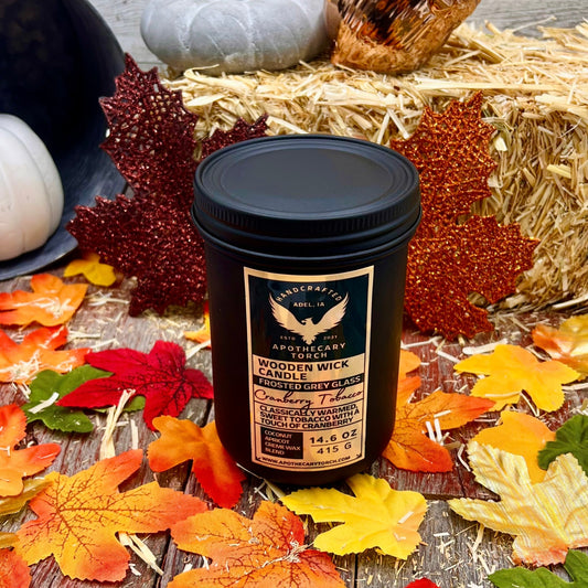 Fall Frosted Candle | Cranberry Tobacco 14.6 oz