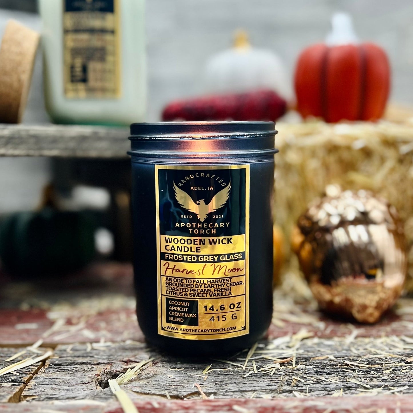 Fall Frosted Candle | Harvest Moon 14.6 oz