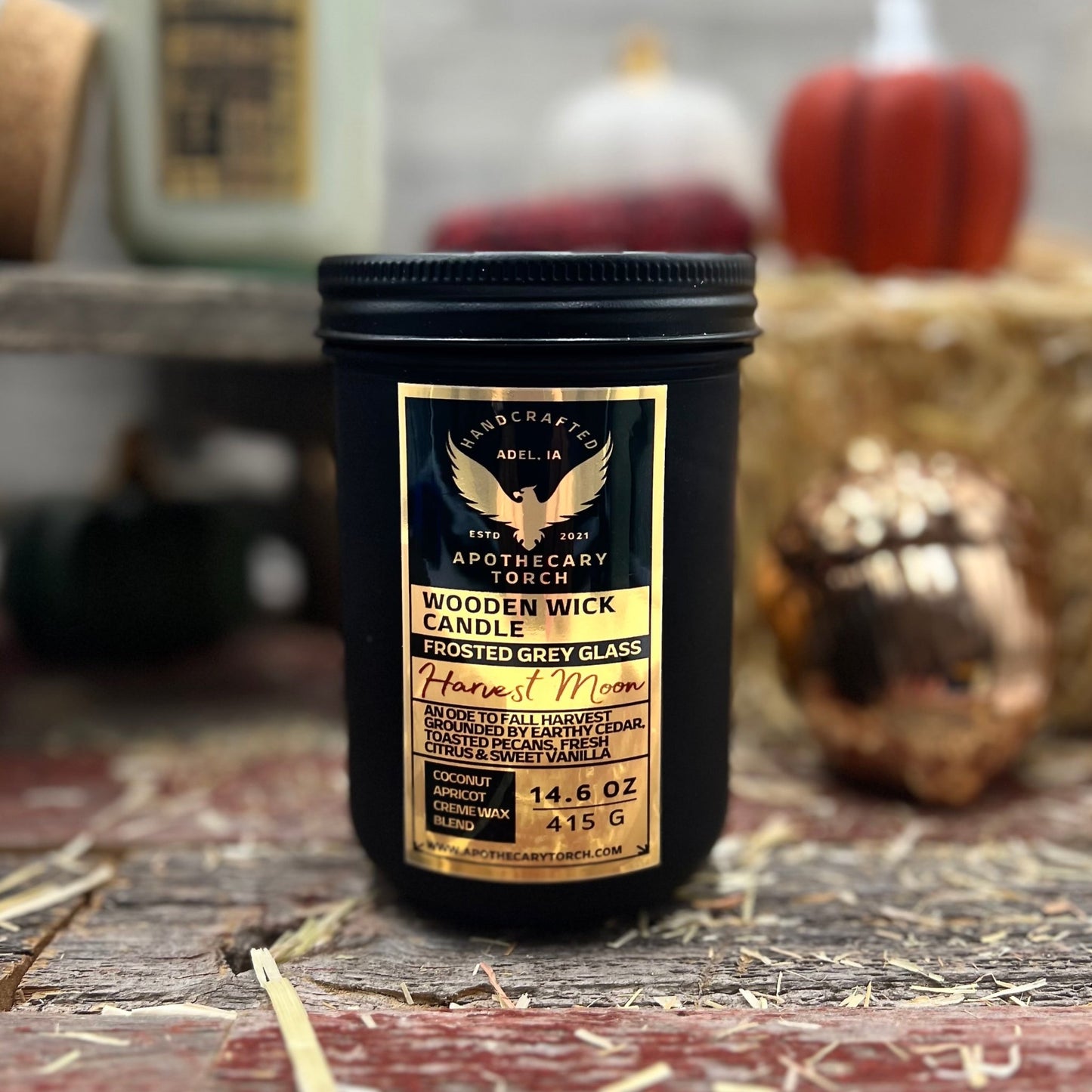 Fall Frosted Candle | Harvest Moon 14.6 oz