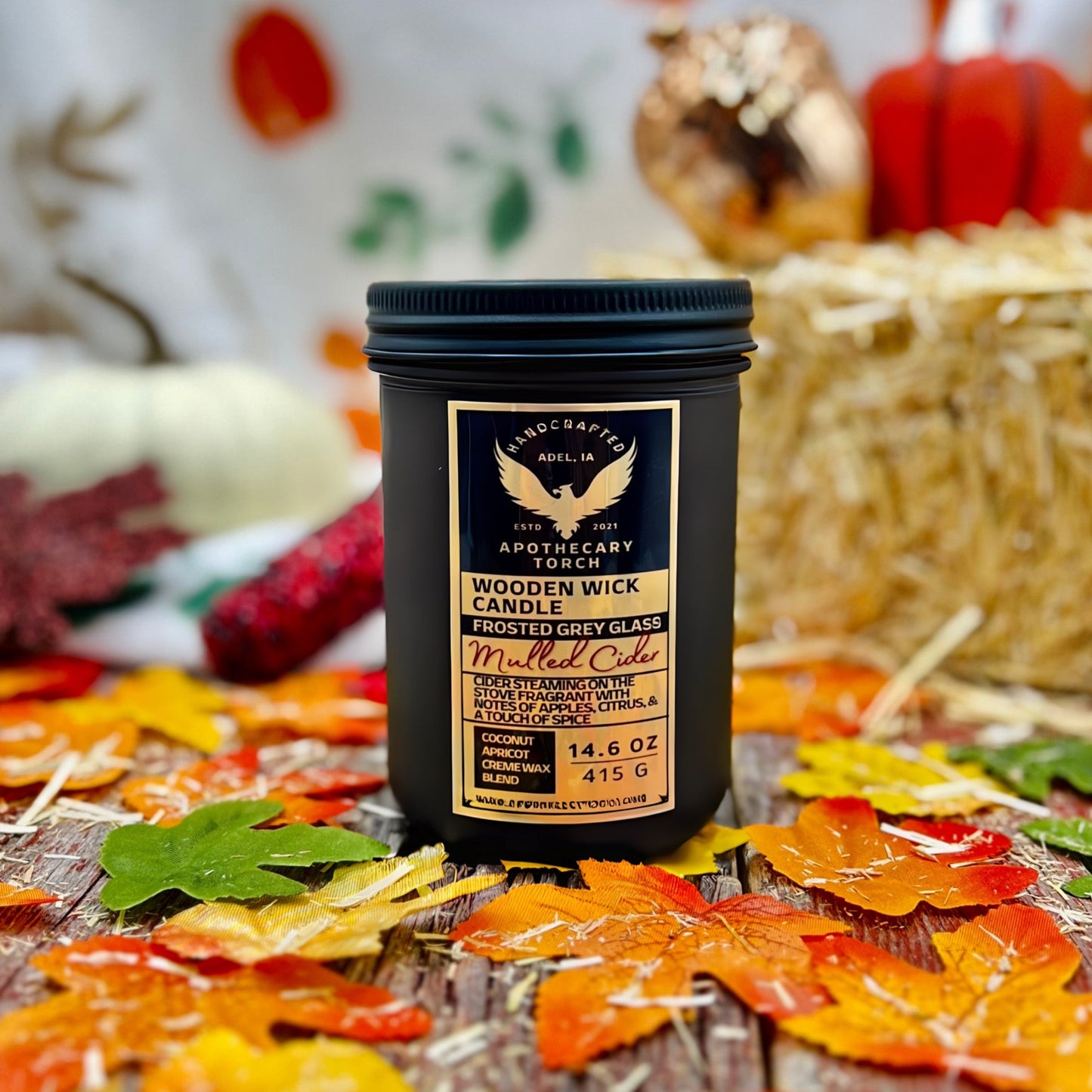 Fall Frosted Candle | Mulled Cider 14.6 oz