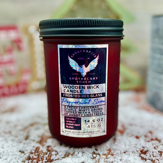 Winter Frosted Candle | Peppermint Snow 14.6 oz