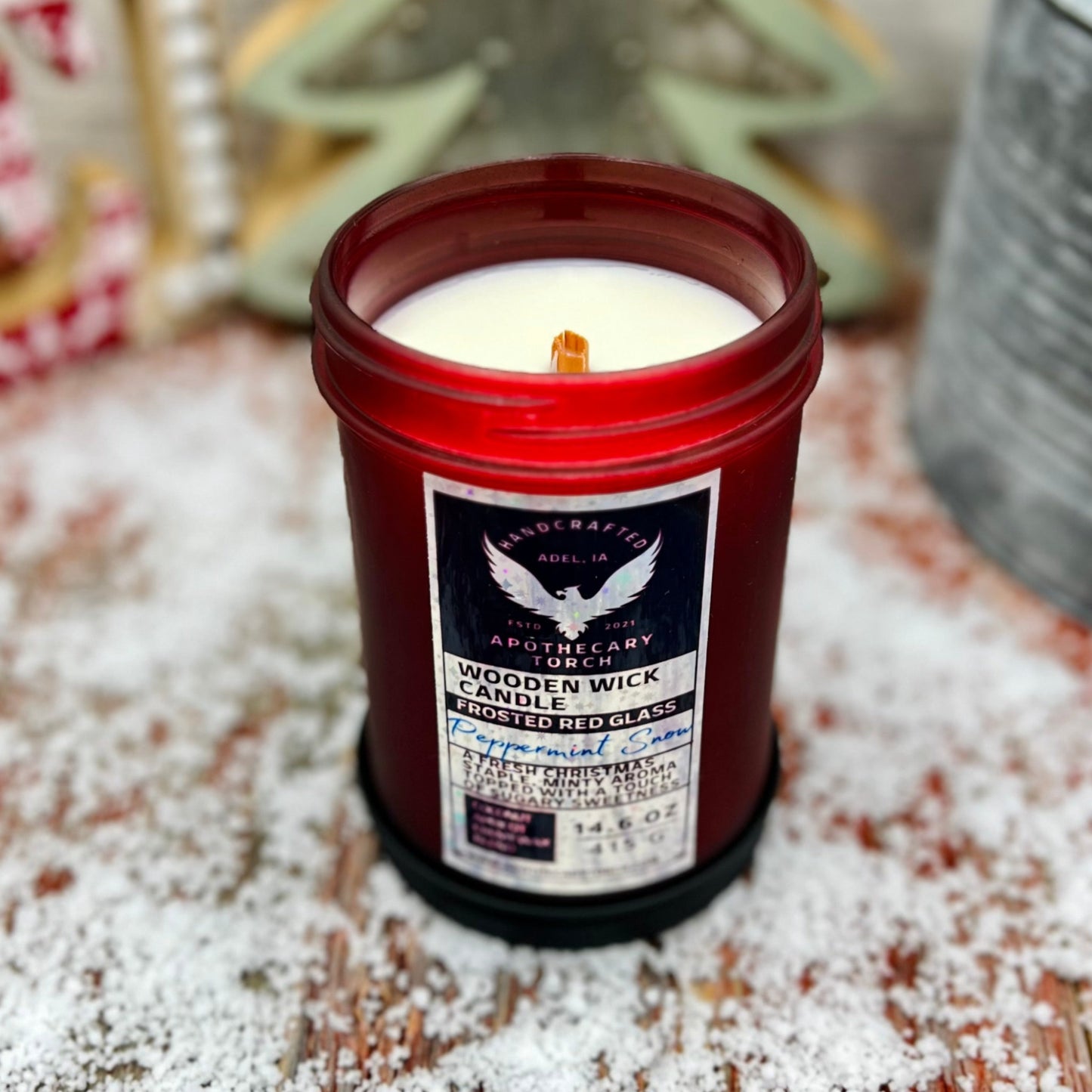 Winter Frosted Candle | Peppermint Snow 14.6 oz