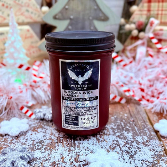 Winter Frosted Candle | Spiced Pear & Bourbon 14.9 oz