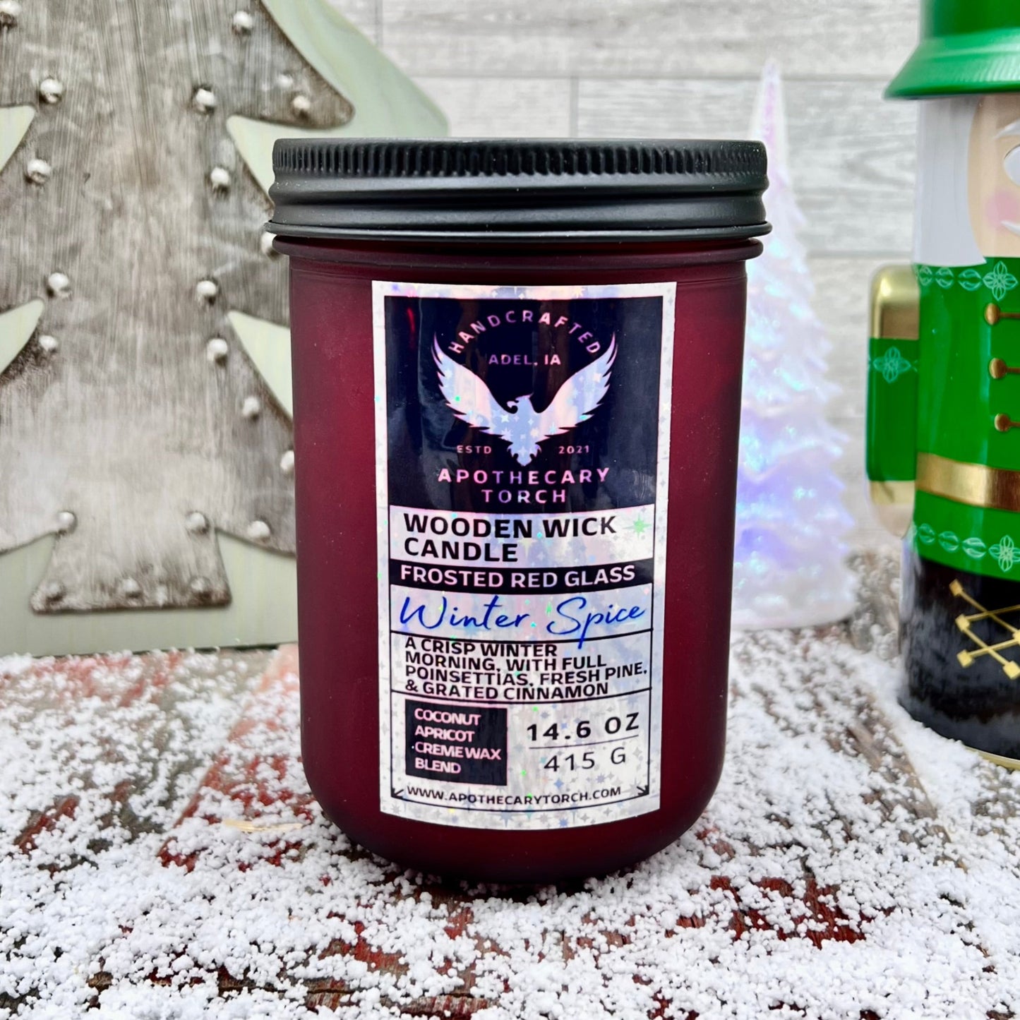 Winter Frosted Candle | Winter Spice 14.6 oz