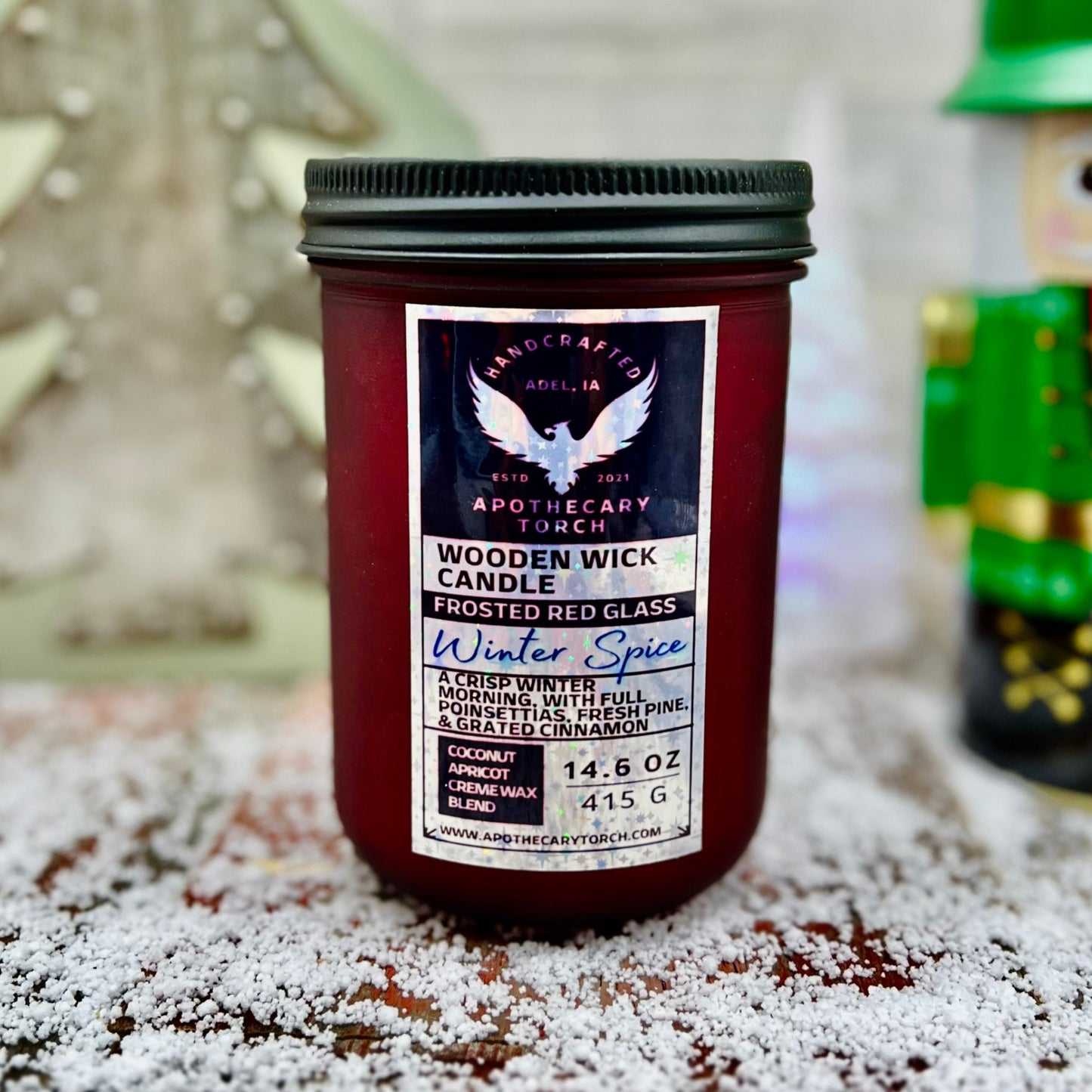 Winter Frosted Candle | Winter Spice 14.6 oz