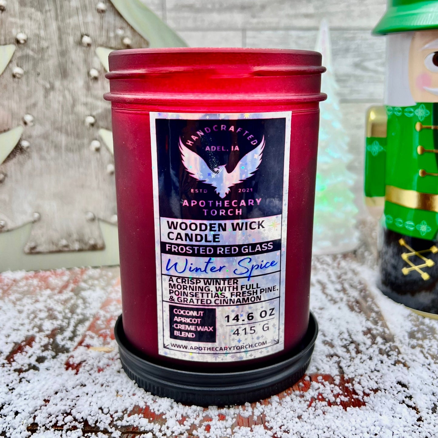 Winter Frosted Candle | Winter Spice 14.6 oz