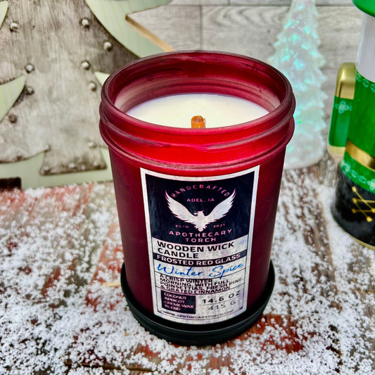 Winter Frosted Candle | Winter Spice 14.6 oz