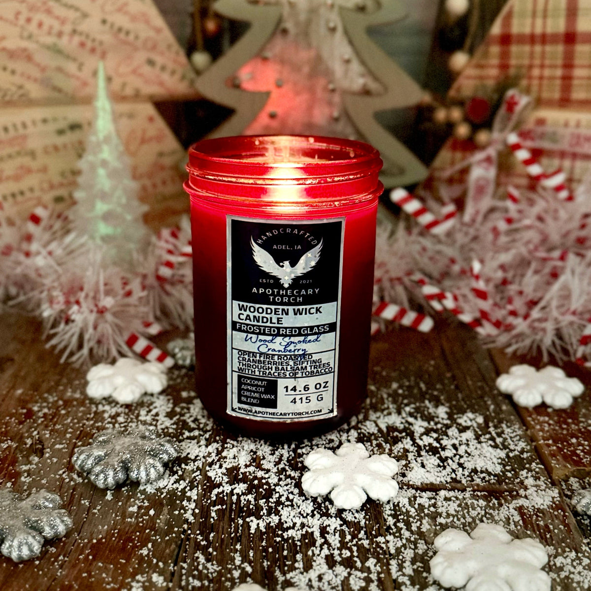 Winter Frosted Candle | Wood Smoked Cranberry 14.6 oz