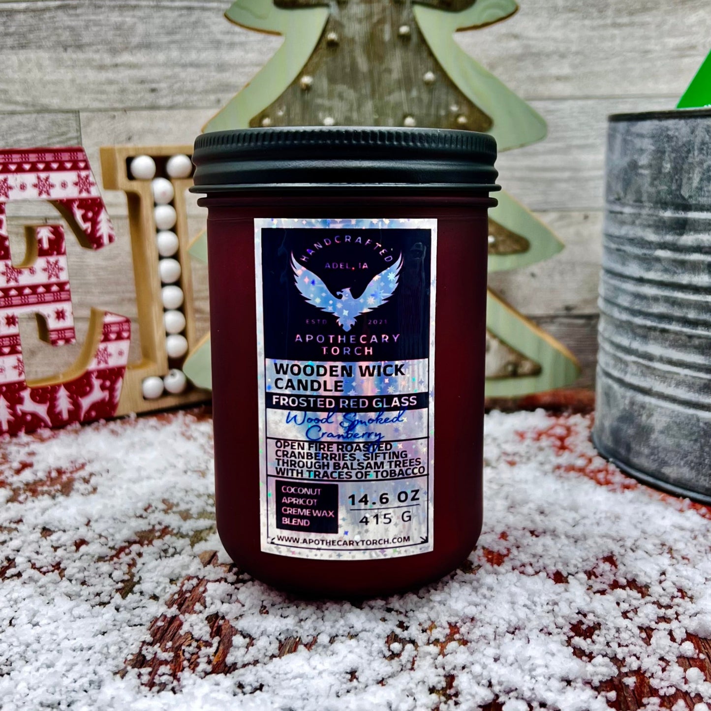 Winter Frosted Candle | Wood Smoked Cranberry 14.6 oz