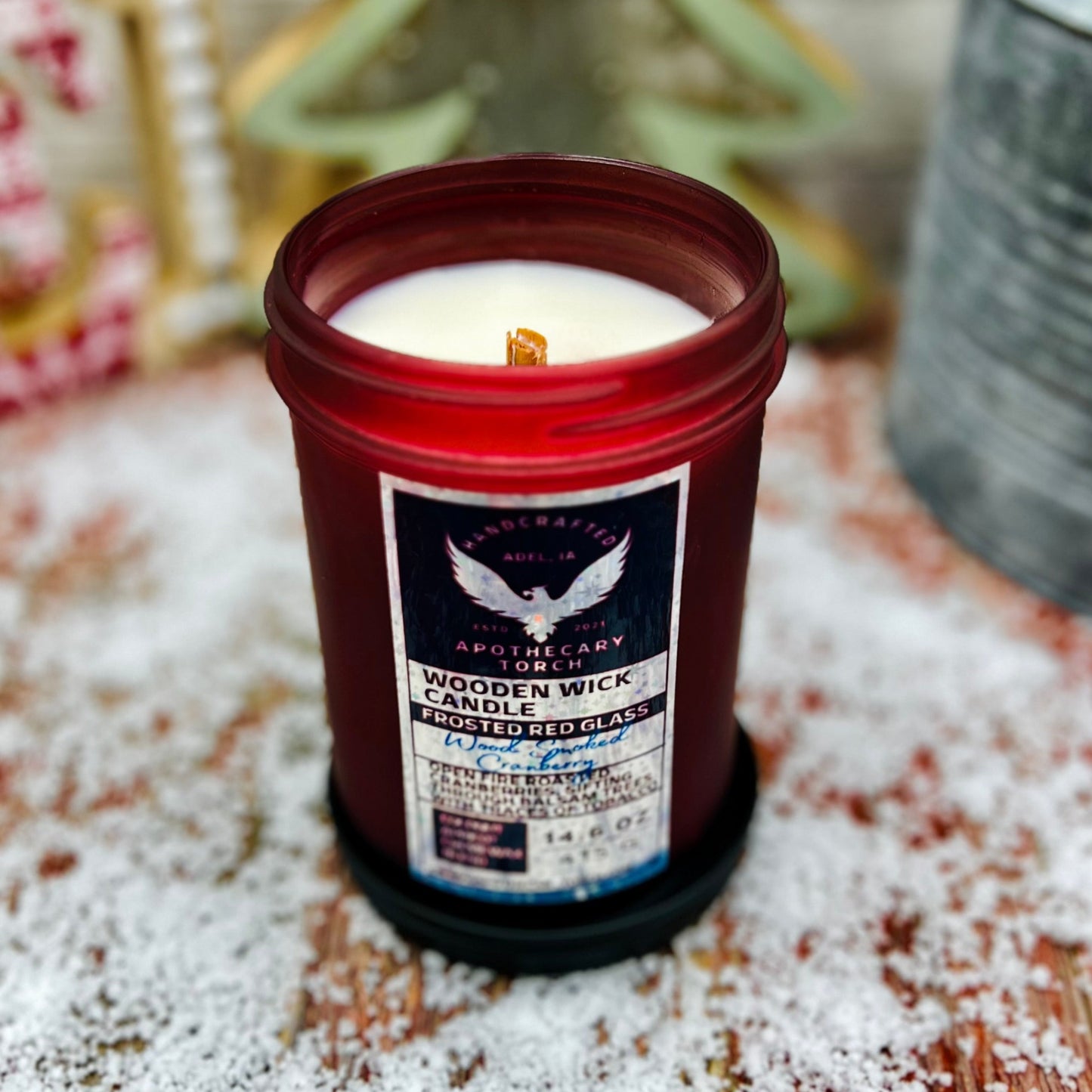 Winter Frosted Candle | Wood Smoked Cranberry 14.6 oz