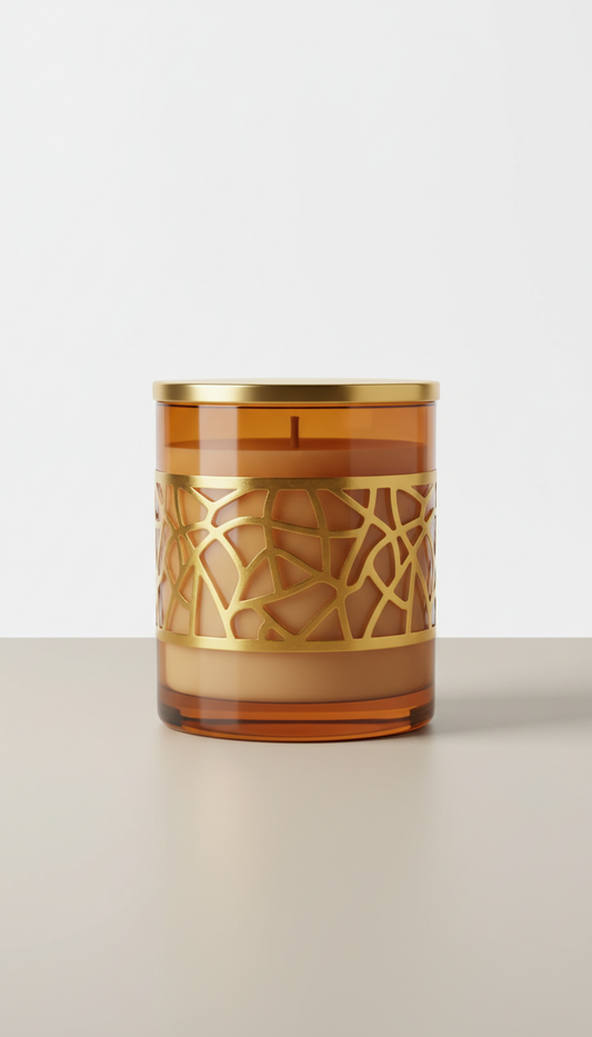 Textured Box Candle With Amber Spice