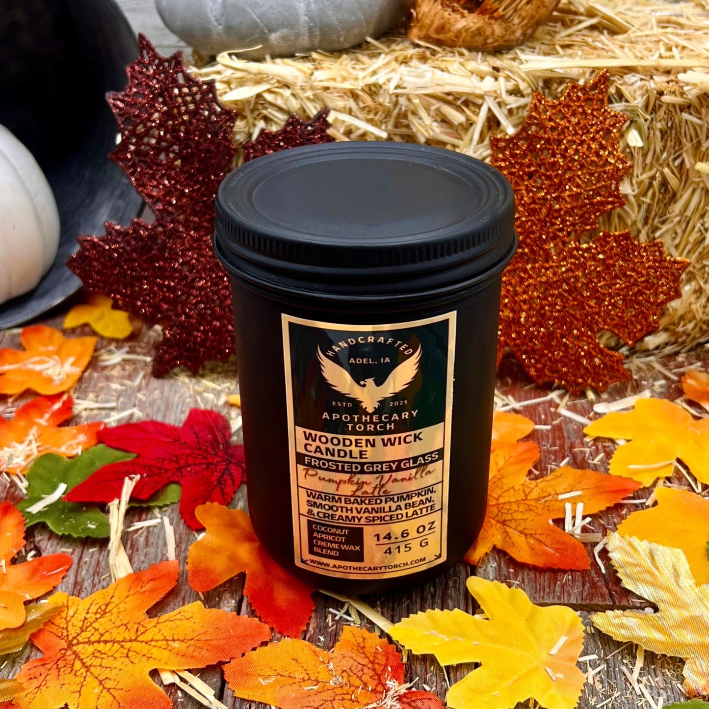Fall Frosted Candle | Pumpkin Vanilla Latte | 14.6 oz