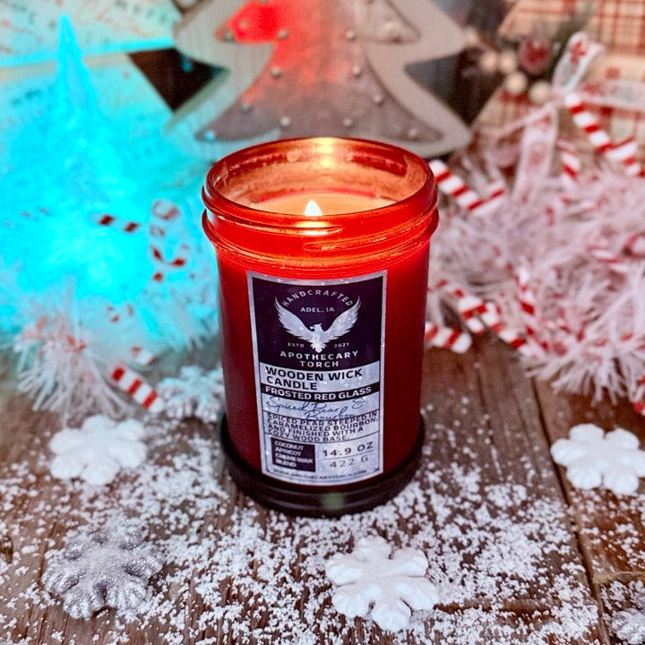 Winter Frosted Candle | Spiced Pear & Bourbon 14.9 oz