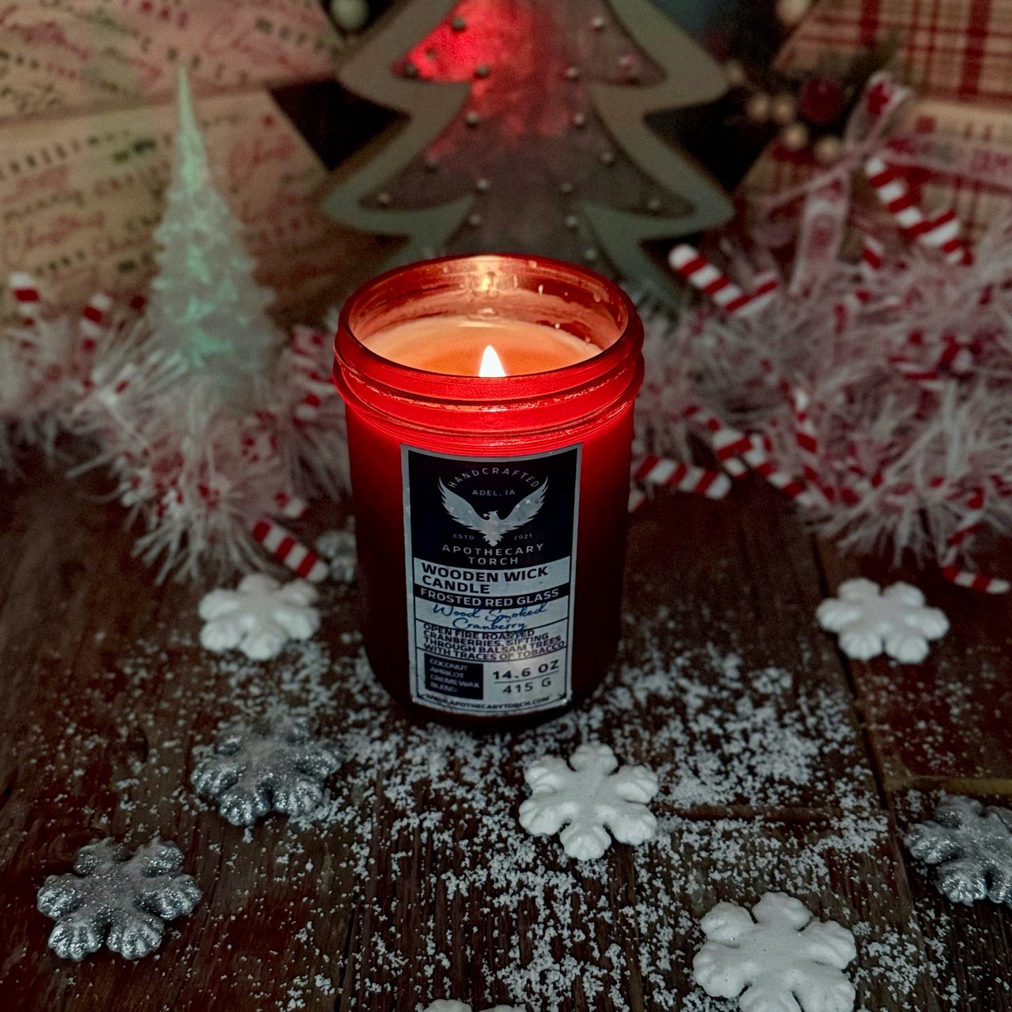 Winter Frosted Candle | Wood Smoked Cranberry 14.6 oz