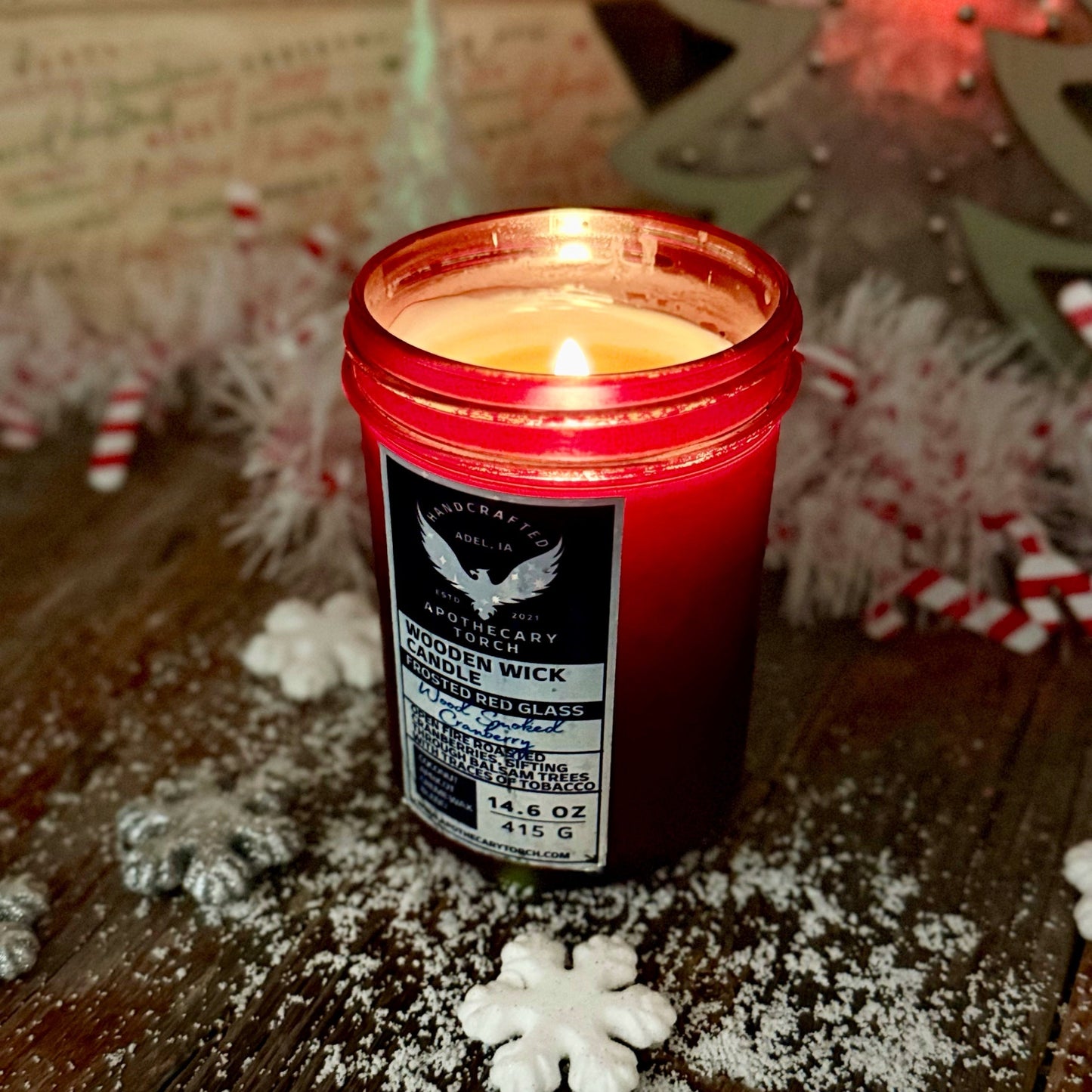 Winter Frosted Candle | Wood Smoked Cranberry 14.6 oz