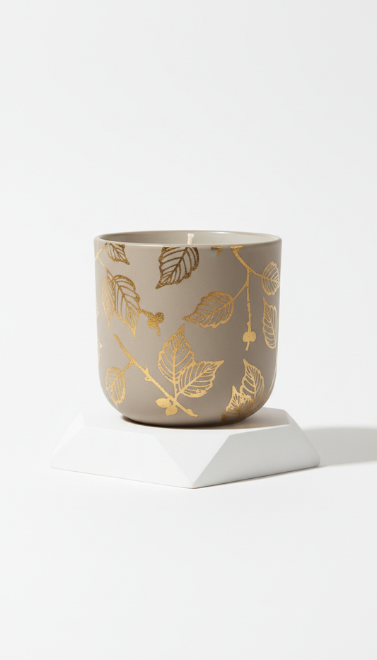 Gold-Embossed Candle In Velvet Woods