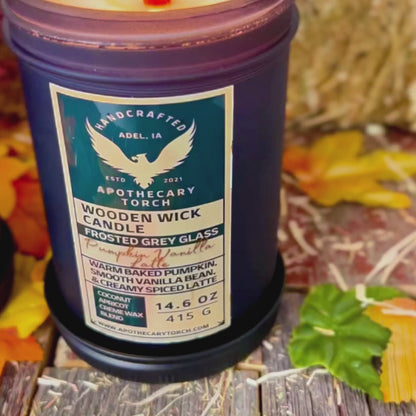 Fall Frosted Candle | Pumpkin Vanilla Latte | 14.6 oz